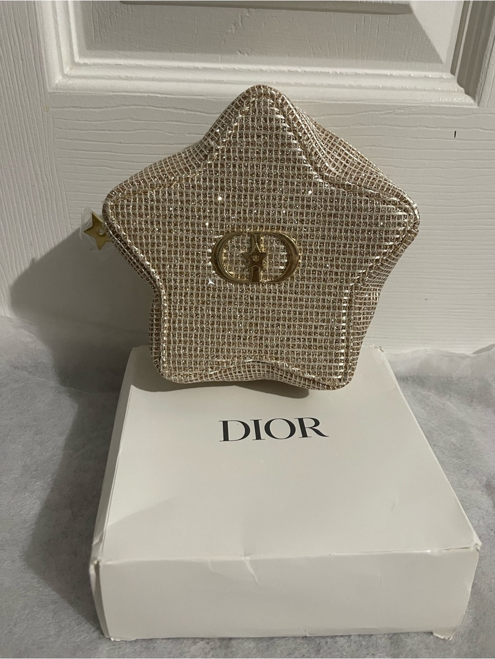 Dior Star-Shaped Rhinestone Card Pouch in Gold (New)